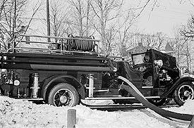 Delivery test of Ensign-Bickford's 1935 American LaFrance pumper.